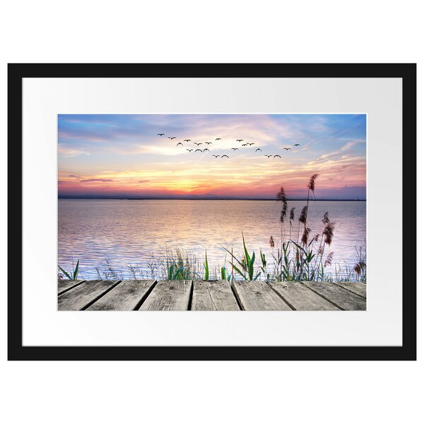 East Urban Home Gerahmtes Poster Steg Mit Ausblick Aufs Meer Wayfair De